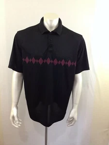 Harggar Cool 18 Men's Black Short Sleeve Polyester Men's Polo Shirt Size Large - Picture 1 of 5