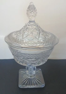 Vintage Imperial Glass 160/140 Clear 'Cape Cod' 10" Lidded Comport - Picture 1 of 15