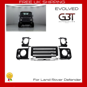 For Land Rover Defender Front Grille & Headlamp Cases SVX Style Gloss Black