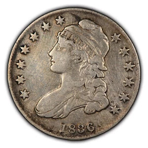 1836 50c Capped Bust Silver Half Dollar - Some Luster - XF - SKU-H2630 - Picture 1 of 4