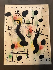 JOAN MIRO ORIGINAL LITHOGRAPH 1 OF 1500 1966 MAEGHT PARIS FROM EXHIBIT CATALOG - Picture 1 of 2