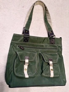 Green Bucket Bag Purse Travel Large Forest Water Resistant Pockets Hand Tote - Picture 1 of 8