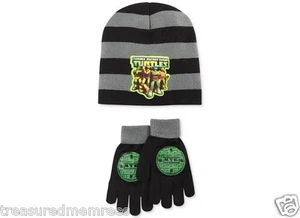 2 Piece Nickelodeon Teenage Mutant Ninja Turtles Beanie Hat & Gloves Set ~ NWT - Picture 1 of 7