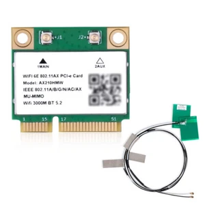 2.4G/5G Dual-Band BT 5.2 MINI PCIEAX210 Wireless Network Card 5374M WIFI 6E  - Picture 1 of 14