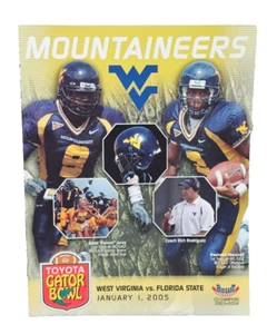 Gator Bowl Football Program Jan 1, 2005 West Virginia Mountaineers Florida State - Imagen 1 de 10