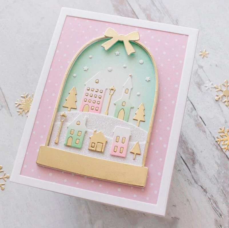 Houses Metal Cutting Dies DIY Scrapbooking Paper Cards Crafts Embossing Stencils