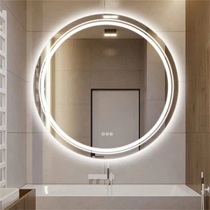 600/800/900mm Large Round LED Bathroom Mirror Anti-fog Dimmable Vanity Mirror - Picture 1 of 22