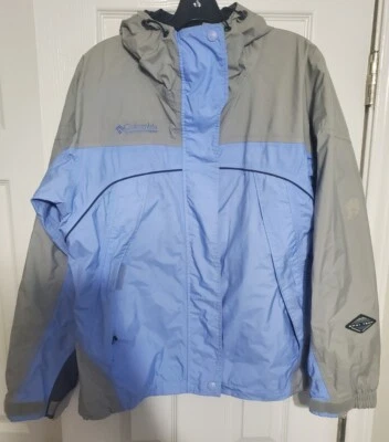Columbia Jacket Womens Size Large Full Zip Up Hooded Windbreaker Blue - Image 1 of 4