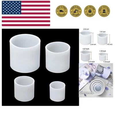 Cylinder Candle Molds for Candle Making,4 Pcs Pillar Casting Silicone Molds f... - Image 1 of 4
