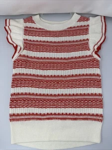 EUC Evereve orangefarbener Häkelpullover mit Flatterärmeln adrett XS - Bild 1 von 7