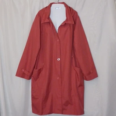 Abrigo de lluvia largo con botones naranja quemado TOTES para mujer. XXL Foto 1 de 4