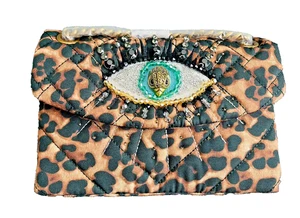 NWT KURT GEIGER LONDON Mini Kensington Leopard Evil Eye Quilted Crossbody - Picture 1 of 6