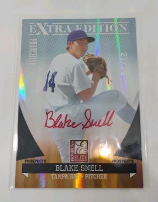 Donruss Elite Blake Snell 2011 rojo automático #/25 raro autógrafo de novato Foto 1 de 2