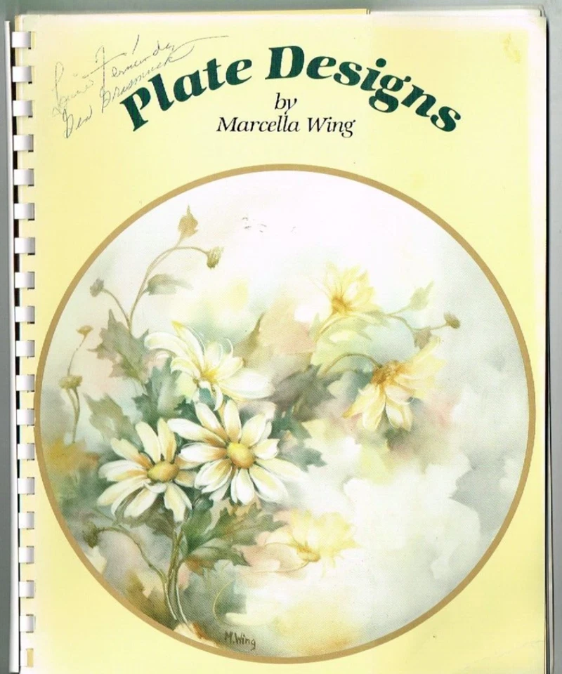 China Painting Book Plate Designs Marcella Wing Plates Roses Mums Pansies + - Image 1 of 2