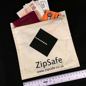 10 x Sacchetti portamonete grandi con zip - morbido cotone fairtrade - Foto 1 di 1