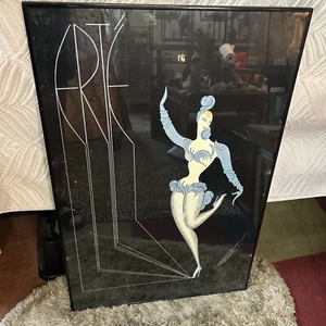 Erte Fancy Free Art Deco Poster Plate Signed, Showgirl Blue Costume 20x30 - Picture 1 of 12