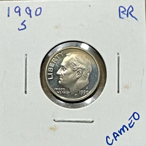 1990-S Roosevelt Dime Cameo PROOF (Brilliant Uncirculated) San Francisco Mint - Picture 1 of 3