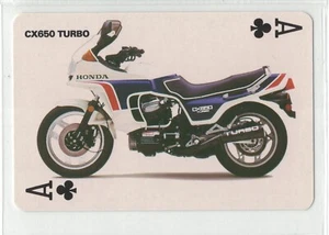 Vintage 1980er Honda CX650 Turbo CX650T Motorrad Sammlerstück Spielkarte - Bild 1 von 1
