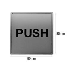 Push Square Door Sign Silver Acrylic Signage Door Marker Plaque With Tape