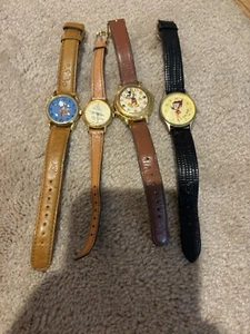 Vintage Lorus Disney Mickey Mouse Musical Small World Watch + 3 others--lot of 4 - Picture 1 of 8