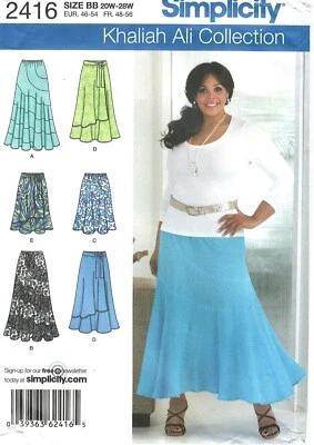 Simplicity Sewing Pattern 2416 Women's Skirts in 5 Styles PLUS Size 20W - 28W - Image 1 of 3