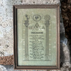 Early 1920s Freemason Creed Print John Drescher Print - Picture 1 of 8