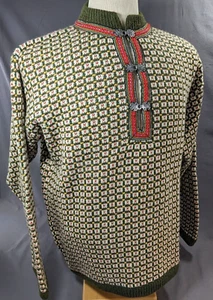 Herren große Fana Strick Norwegen Wollpullover gewebt Dekoration Zinnverschlüsse - Bild 1 von 15