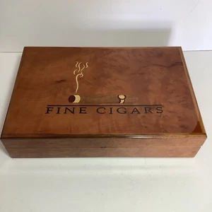 Diamond Crown Cigar Humidor "Fine Cigars" Wood Inlay - Picture 1 of 15