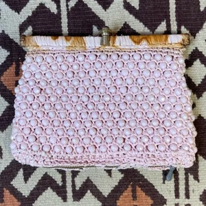 Vintage 1950’s Pink Double Sided Beaded Clutch - Picture 1 of 7