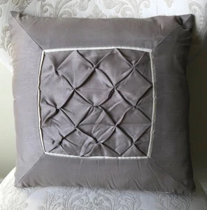 Beige Taupe Ivory Accent Throw Bed Accent Decor Pillow 16" x 16" - Picture 1 of 8