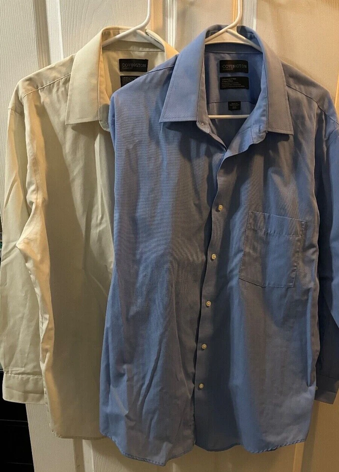 Camisas de vestir Covington para hombre 16,5 32/33 2 botones calce clásico azul y beige claro Foto 1 de 1