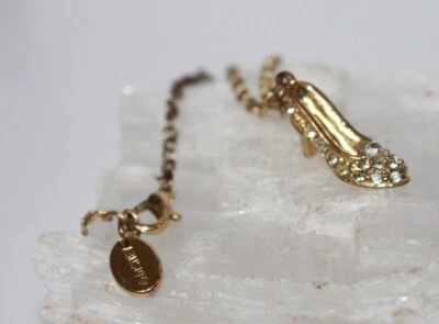 Disney Princesa Cenicienta Cristales Zapatilla Tono Dorado Colgante Collar DEFECTUOSO  Foto 1 de 4