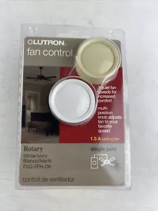 Lutron FSQ-2FH-DK Ivory/White 120V 1.5A 1-Pole 3-Speed Rotary Fan Control - Picture 1 of 4