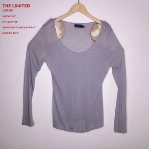 The Limited Women long sleeve T Shirt Large OLIVE-GRAYBlouse Top Pit Mark - Bild 1 von 8