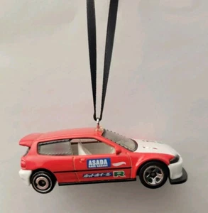 Decorazione auto natalizia personalizzata Honda Civic EG 1/64 rosso pressofuso - Foto 1 di 2