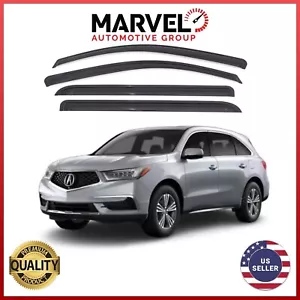Black Window Sun Vent Visor Rain Guards Deflectors for 2014-2020 Acura MDX - Picture 1 of 3