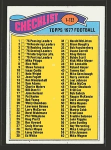 1977 Topps NFL #67 Checklist 1-132 ** UNMARKED ** NM-MT - Picture 1 of 2