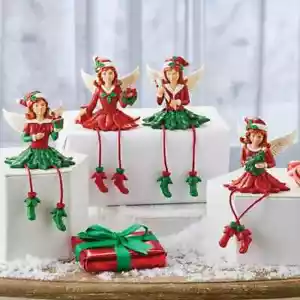 Handbemalte Weihnachtsfee Sitter Figuren - 4er Set - Bild 1 von 3