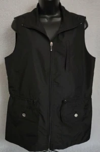 Chaps Denim Womens Vest Jacket Coat Size L Large Black NEW - Picture 1 of 12