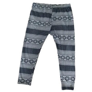 No Boundaries Cropped Leggings Womens Black Fair Isle Stretch Knit Plus XXL - Picture 1 of 7