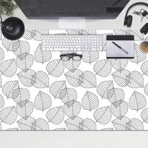 Computer Desk Top Mat Pad Large for Home School Keyboard 100x50 Leaves pattern - Afbeelding 1 van 4