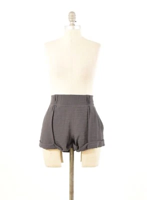 Pantalones Cortos Elizabeth & James Cintura Elástica S Gris Ligero Dobladillo Enrollado Crepé Foto 1 de 4