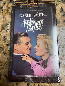 Vintage Factory Sealed VHS Any Number Can Play Clark Gable Alexis Smith - Picture 1 of 4