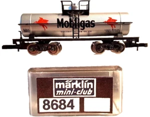 Z Scale Marklin Mini-Club 8684 Mobilgas Tank Car (Solid Red Logo) - Picture 1 of 3