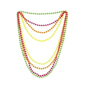 1 Set Neon Themed Party Costume Beaded Necklace Glasses Bracelet Tutu Skirt 80s - Picture 1 of 11