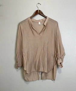 La Mine Dór Light Pink Loose Fit Blouse Size M Korean Brand Cotton Lagenlook - Picture 1 of 15