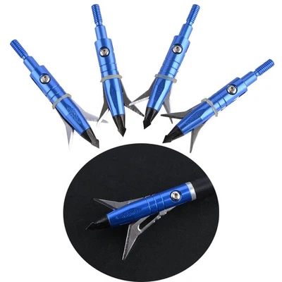 Archery Blade Arrowheads Screw Points Crossbow Bow Arrow Broadheads Hunting Tips - Image 1 of 4