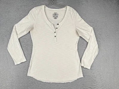 Рубашка женская Patagonia большая белая хлопковая с длинным рукавом из хлопковой смеси Henley ЧИТАЙТЕ - Изображение 1 из 4