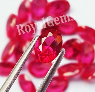 Certified Oval Shape Natural Ruby Lot 7x5 MM 20 Pieces Loose Gemstone - Image 1 of 4