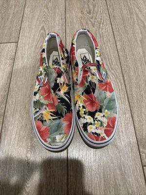 Vans Zapatos de Skate Florales Hawaianos Sin Cordones Talla 9.5 Nuevos Sin Etiqueta Foto 1 de 4